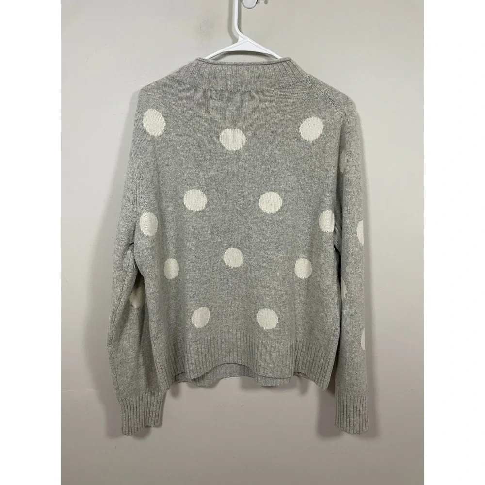 J.Crew Always 1988‎ Rollneck Sweater in Gray Polka Dot Size Large